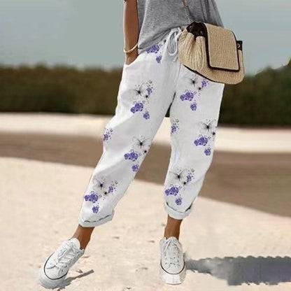 【Cotone e Lino】 Pantaloni Casual Traspiranti