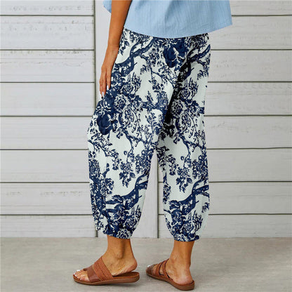 【Cotone e Lino】Pantaloni Stampati Vintage