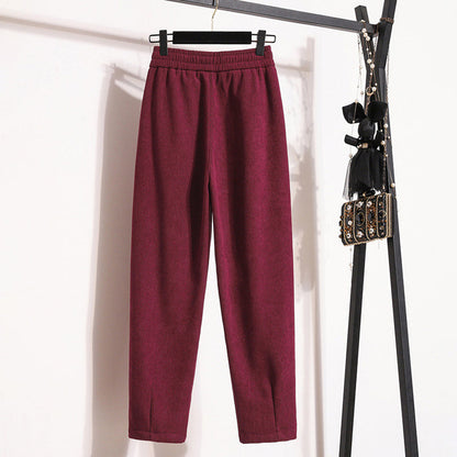 Pantaloni a Colore Unito Caldi
