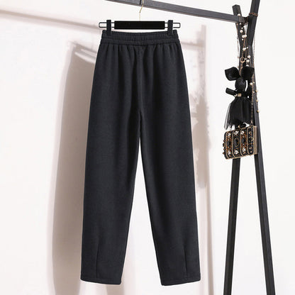 Pantaloni a Colore Unito Caldi