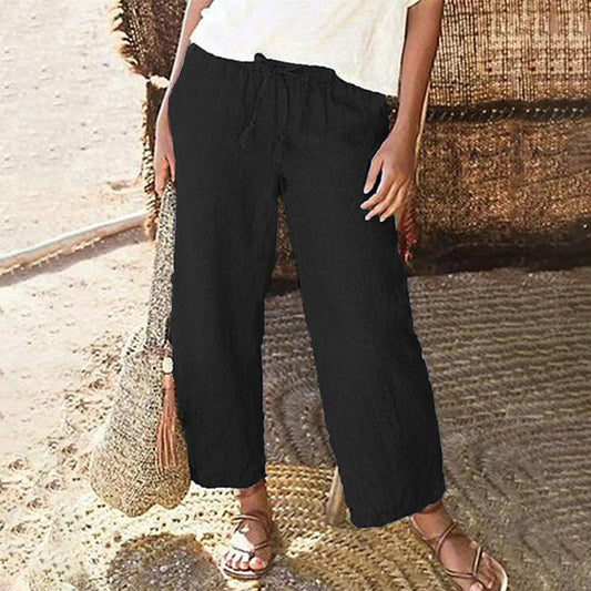 Pantaloni dritti in colore uniforme
