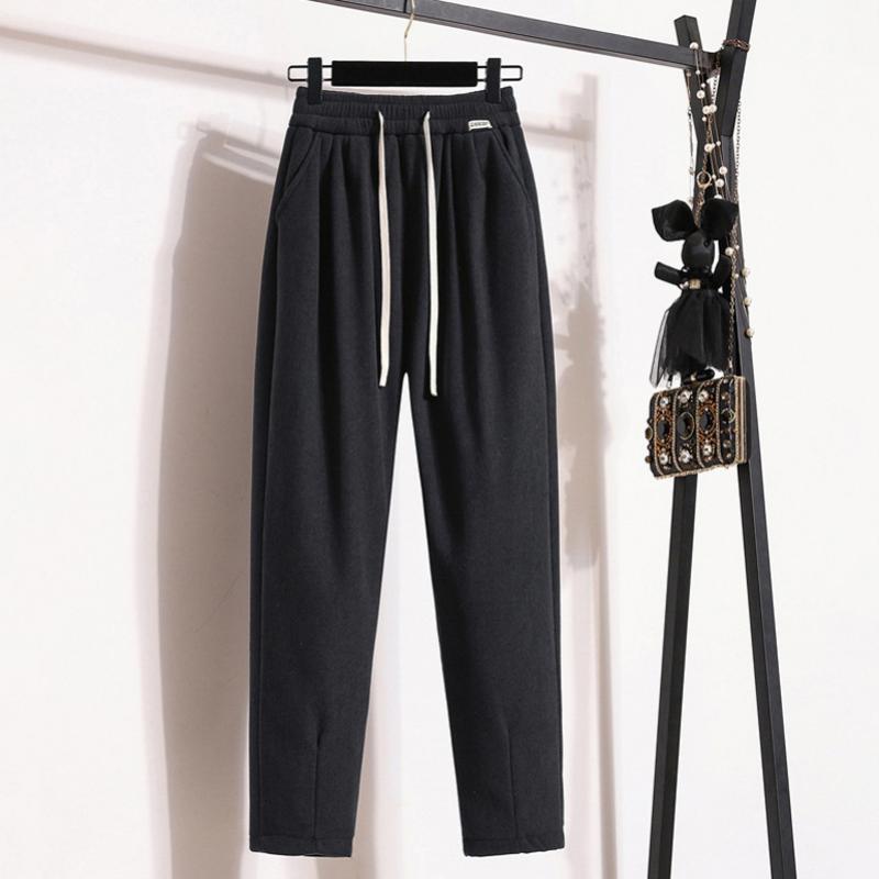 Pantaloni a Colore Unito Caldi