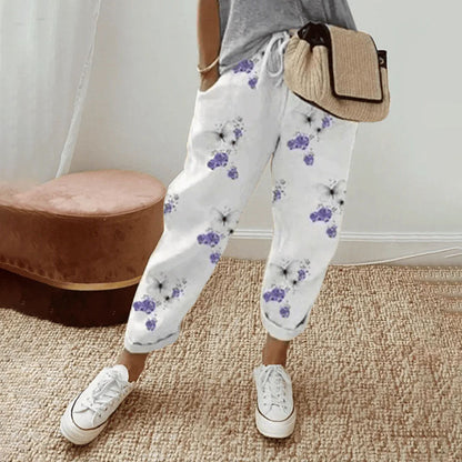 【Cotone e Lino】 Pantaloni Casual Traspiranti
