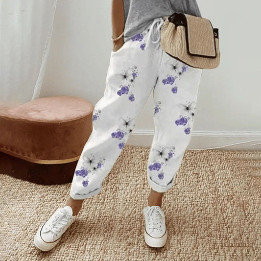 【Cotone e Lino】 Pantaloni Casual Traspiranti