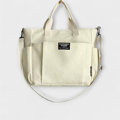 Borsa a Spalla in Tela con Tracolla Regolabile - Spaziosa e Resistente per Lavoro o Scuola