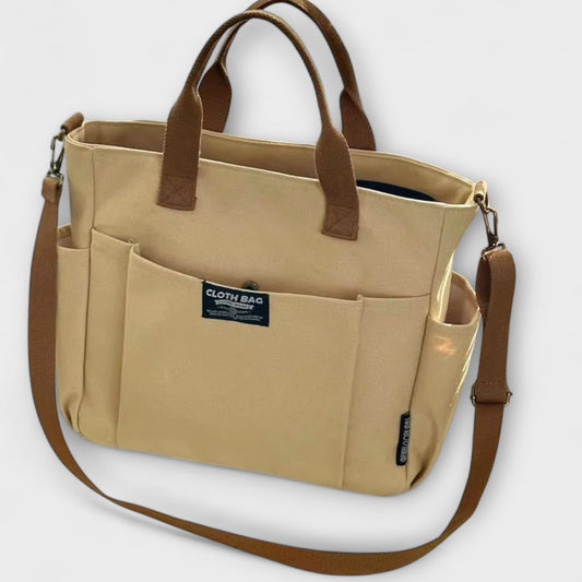 Borsa a Spalla in Tela con Tracolla Regolabile - Spaziosa e Resistente per Lavoro o Scuola
