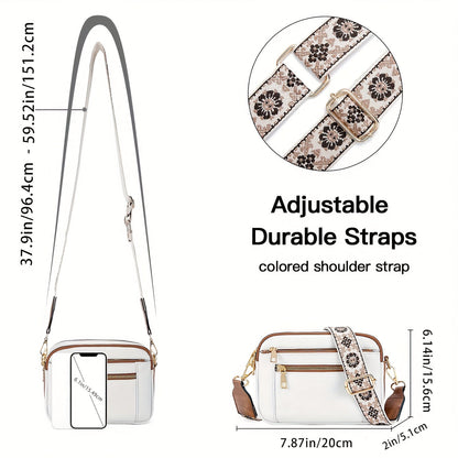 Borsa a Tracolla in Pelle Vegana Aurellia, Stile Retro con Cinghia Boho Regolabile, Ampio Spazio per Essenziali