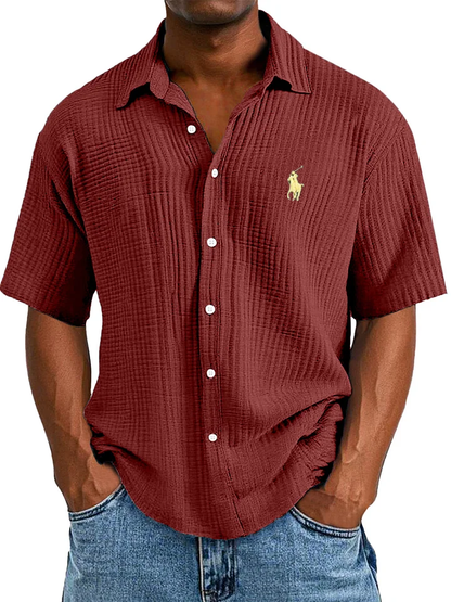 Camicia Estiva Casual, Larga e Confortevole a Maniche Corte per Uomini
