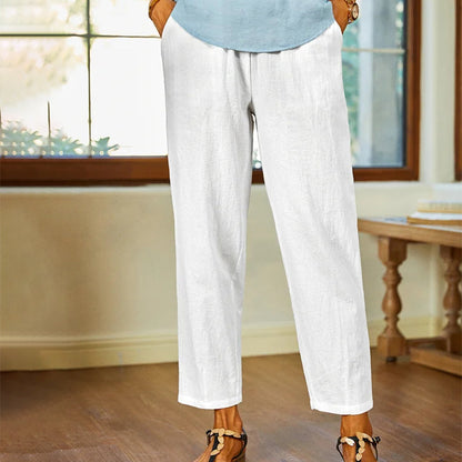 【Cotone e Lino】Pantaloni Casual Piani